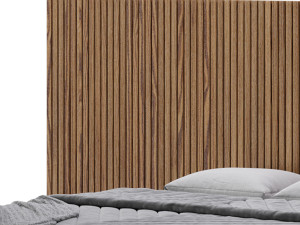 Batten White Oak Storage bed 3D Model