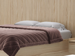Batten White Oak Storage bed 3D Model