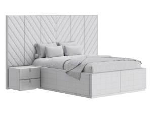 Bed REGENCY White 3D Model