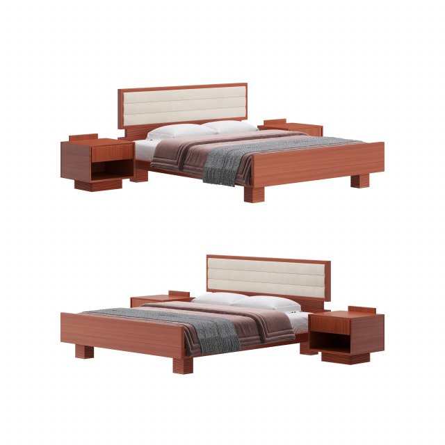 Bed SCACCHI 3D Model .c4d .max .obj .3ds .fbx .stl .blend 
