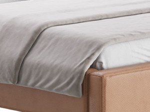 Brown Genuine Leather Bed 3D Model