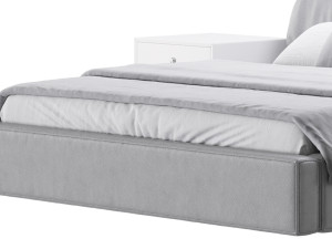 Brown Genuine Leather Bed 3D Model