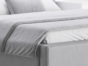 Brown Genuine Leather Bed 3D Model