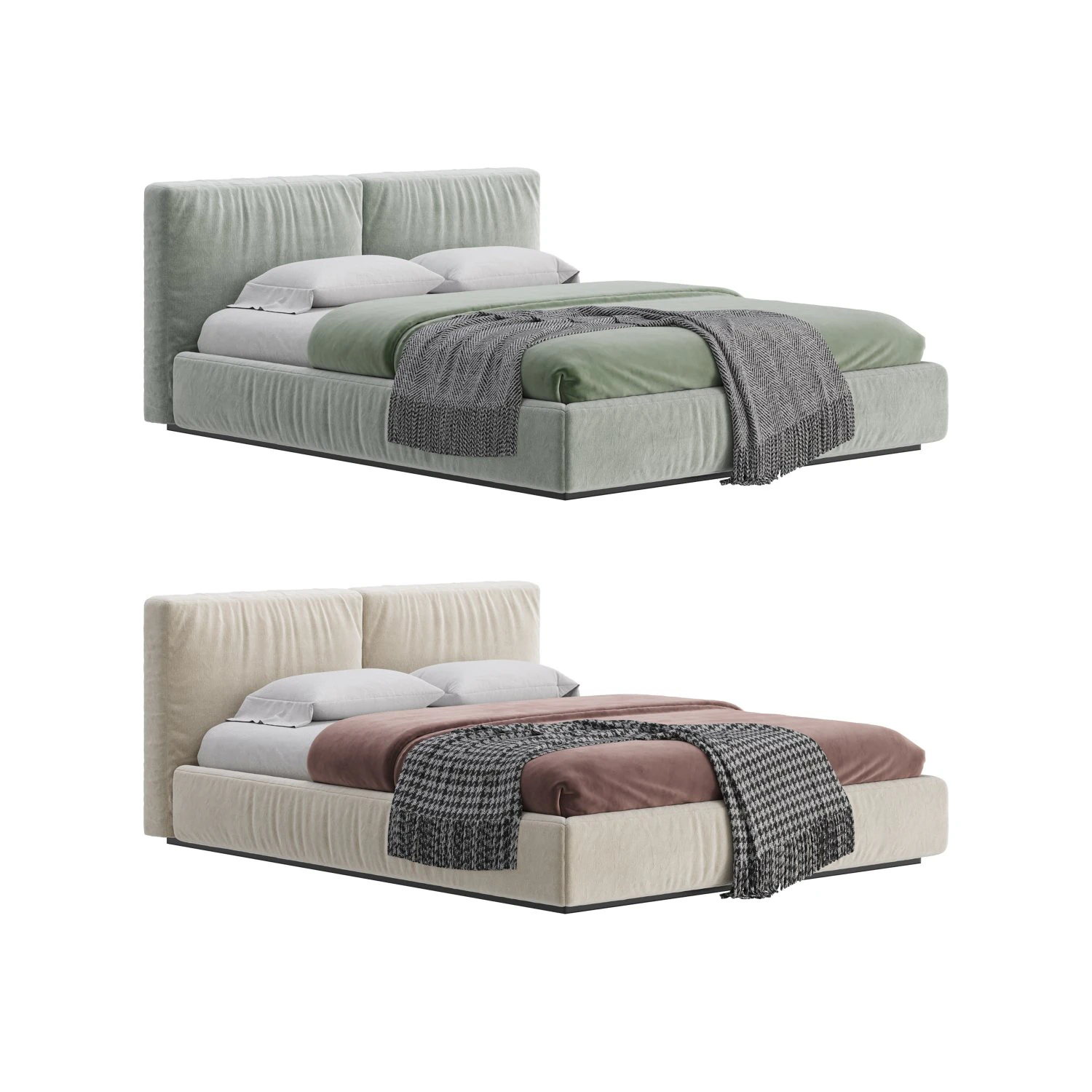 BRICK bed 3D Model .c4d .max .obj .3ds .fbx .stl .blend 