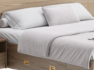 Wooden Panel Bed 3D Model