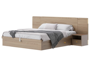 Wooden Panel Bed 3D Model