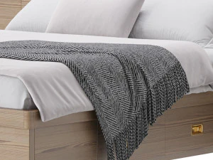Wooden Panel Bed 3D Model