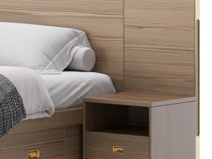 Wooden Panel Bed 3D Model