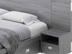 Wooden Panel Bed 3D Model