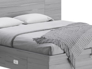 Wooden Panel Bed 3D Model