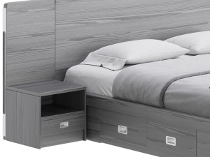 Wooden Panel Bed 3D Model