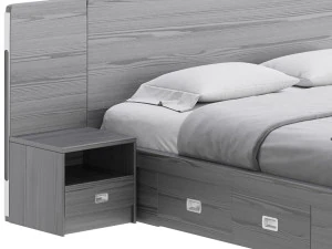 Wooden Panel Bed 3D Model