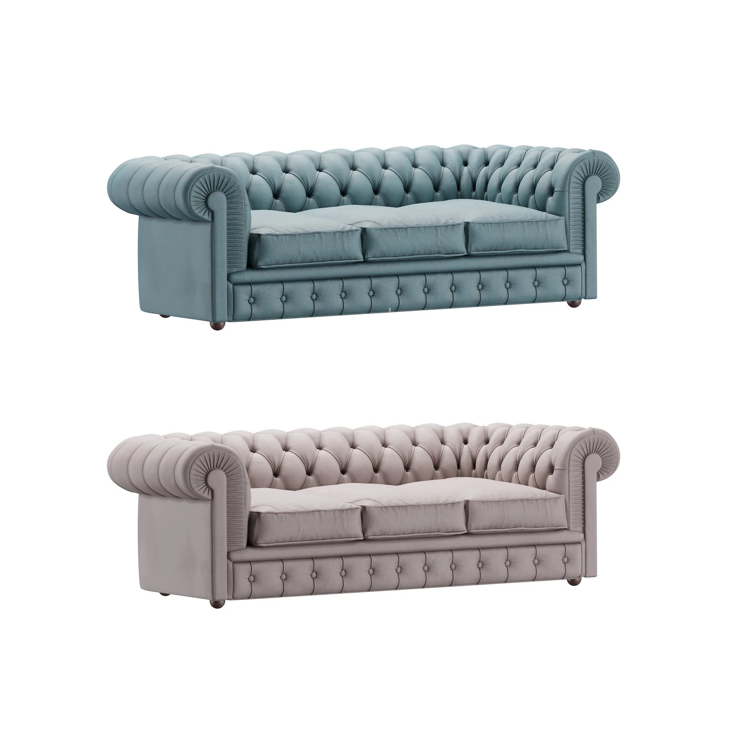 Chester One Sofa 3D Model .c4d .max .obj .3ds .fbx .stl .blend