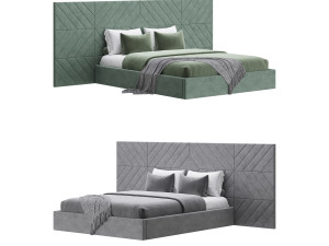 Colorado BED with wide headboard I 3D Model