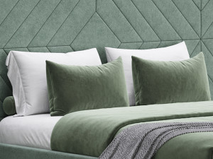 Colorado BED with wide headboard I 3D Model