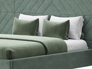 Colorado BED with wide headboard I 3D Model