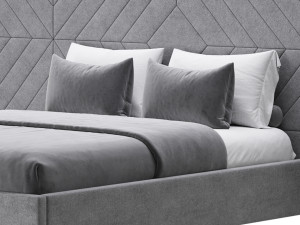 Colorado BED with wide headboard I 3D Model