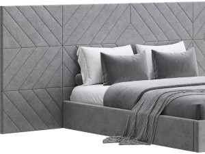 Colorado BED with wide headboard I 3D Model