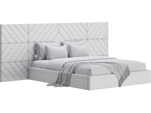 Colorado BED with wide headboard I 3D Model
