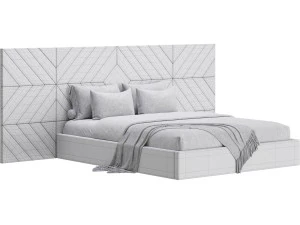 Colorado BED with wide headboard I 3D Model