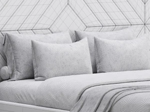 Colorado BED with wide headboard I 3D Model