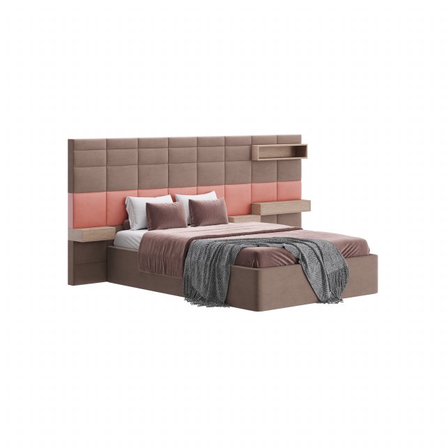 Double bed Roche Bobois COURCHEVEL 3D Model .c4d .max .obj .3ds .fbx .stl .blend 