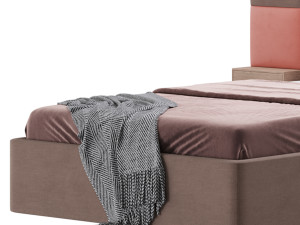 Double bed Roche Bobois COURCHEVEL 3D Model