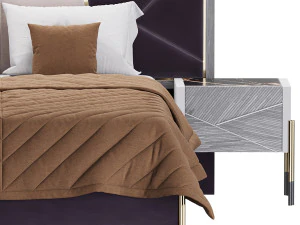 ELITE BEDROOM SET bed 3D Model