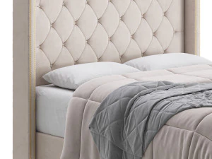 Fabric Low Profile Double Bed 3D Model