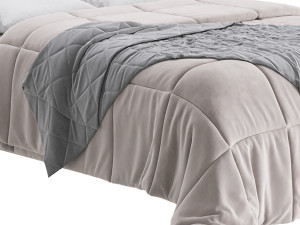 Fabric Low Profile Double Bed 3D 모델