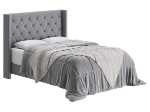 Fabric Low Profile Double Bed 3D 모델