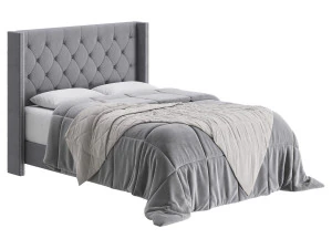 Fabric Low Profile Double Bed 3D Model