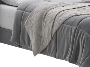 Fabric Low Profile Double Bed 3D Model