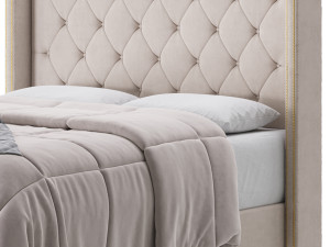 Fabric Low Profile Double Bed 3D 모델