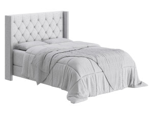 Fabric Low Profile Double Bed 3D 모델
