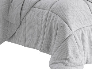 Fabric Low Profile Double Bed 3D 모델