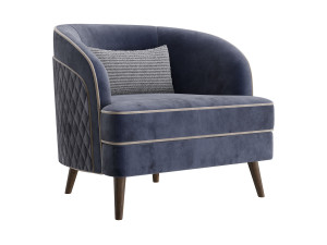 FH-7272 Boston Arm Chairs Pair 3D Model