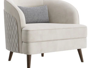 FH-7272 Boston Arm Chairs Pair 3D Model