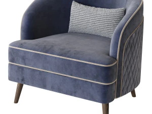 FH-7272 Boston Arm Chairs Pair 3D Model