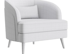 FH-7272 Boston Arm Chairs Pair 3D Model