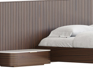 Finnley Extended Headboard Bed 3D 模型