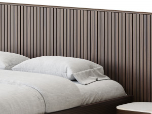 Finnley Extended Headboard Bed 3D 模型