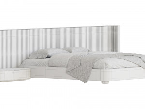 Finnley Extended Headboard Bed 3D 模型