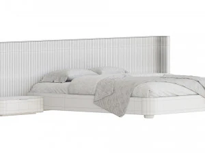Finnley Extended Headboard Bed 3D Model