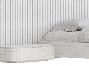 Finnley Extended Headboard Bed 3D Model