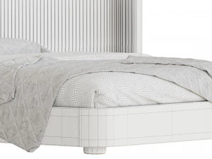 Finnley Extended Headboard Bed 3D Model