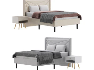 Cadre de lit pleine grandeur Modèle 3D