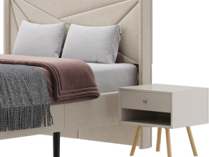 Full Size Bed Frame 3D 模型