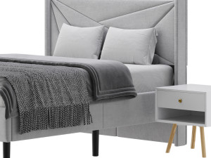 Full Size Bed Frame 3D 模型
