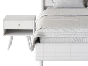 Full Size Bed Frame 3D Model